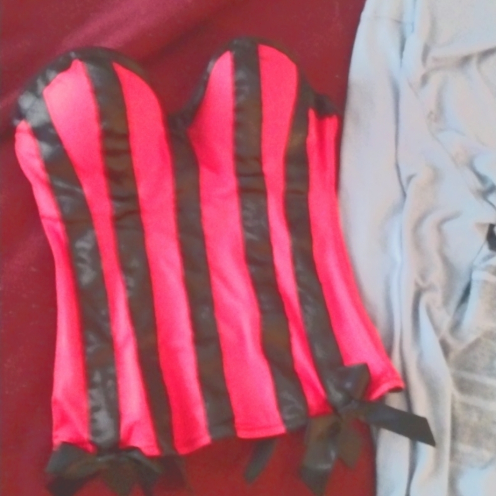 Hot topic red and black corset